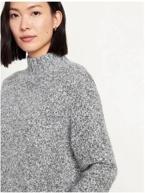 Old Navy Gray Marled Turtleneck Sweater Size M